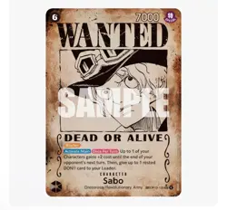 Sabo Wanted Poster Card SEC SP- OP13-120 - Carrying On His Will - English - Image 1