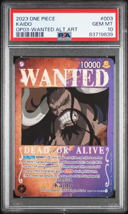 PSA 10 Kaido Wanted Alt Art English St04-003 One piece Card Game - Image 1