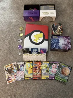 Pokemon Bundle - Binder, Assorted Cards, Tins, Coins, Boxes - Image 1
