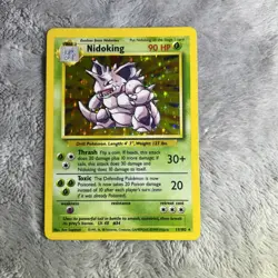 Pokemon TCG Nidoking Base Set Holo Unlimited Rare Card 11/102 Good condition! - Image 1