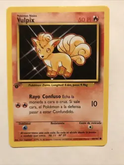 Pokemon TCG Vulpix Base Set 68/102 Regular 1st Edition Common Spanish Card - Image 1