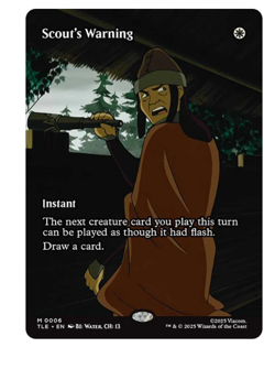 Scout's Warning - Borderless Avatar MTG - Image 1