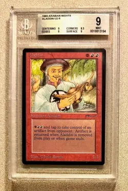 Aladdin MTG Arabian Nights U2 Magic the Gathering BGS Mint 9 very clean - Image 1
