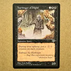 MTG ~ Harbinger of Night ~ MI Mirage ~ 1996 English ~ Rare Black ~ LP - Image 1