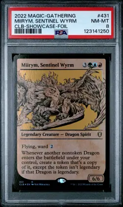 MTG Miirym, Sentinel Wyrm Showcase FOIL Battle for Baldur's Gate Rare #431 PSA 8 - Image 1