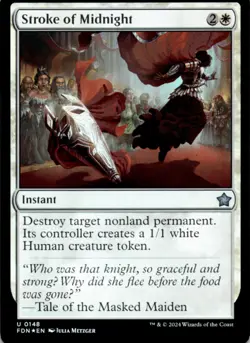 MTG Stroke of Midnight Foil NM Foundations Magic 148 - Image 1