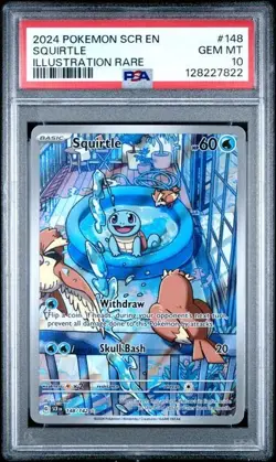 Squirtle #148 2024 Pokemon Scr En-Stellar Crown PSA 10 Illustration Rare PSA 10 - Image 1