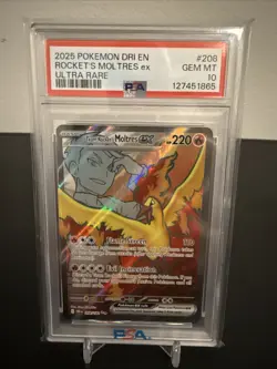 Pokemon Psa 10 Team Rockets Moltres EX 208/182 Full Art Ultra Rare - Image 1