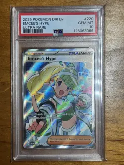 Pokemon SV Destined Rivals Emcee's Hype #220/182 Gem MT PSA 10 - Image 1
