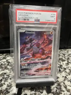 2023 POKEMON PAR EN-PARADOX RIFT ILLUSTRATION RARE #199 GROUDON PSA 9 - Image 1