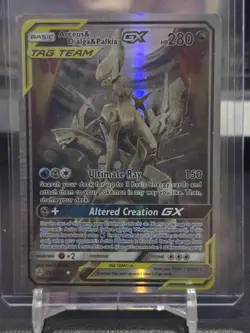 Arceus & Dialga & Palkia GX 221/236 Alternate Full Art Pokemon 2019 NM - Image 1
