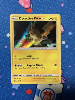 2019 Pokemon TCG Detective Pikachu 10/18 Detective Pikachu Holo NM ?? - Image 1