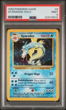 1999 POKEMON BASE SET UNLIMITED #6 GYARADOS-HOLO PSA 9 - Image 1