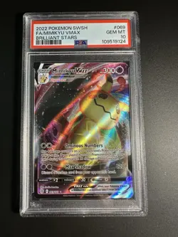 2022 Pokemon Sword & Shield Brilliant Stars Mimikyu VMAX 69/172 Full Art PSA 10 - Image 1
