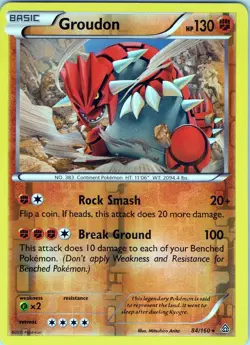 Groudon 84/160 Rare - Pokemon TCG XY: Primal Clash - Reverse Holo (LP) - Image 1