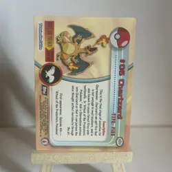 2000 Topps Pokemon Charizard # 06 Holo Foil Embossed Rays Black Logo - Image 3