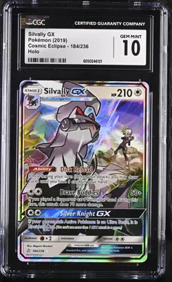 CGC 10 Silvally GX 2019 Cosmic Eclipse 184/236 Holo Pokemon Card - Image 1