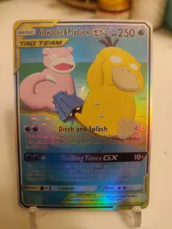 "Custom-made"High Quality,Slowpoke & Psyduck Gx,Textured"Display Card" - Image 1