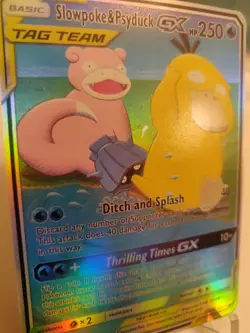 "Custom-made"High Quality,Slowpoke & Psyduck Gx,Textured"Display Card" - Image 2