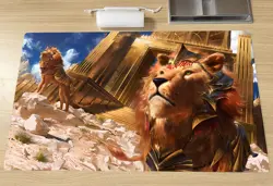 Magic the Gathering Lions of Sun Gate MTG Playmat TCG CCG Trading Card Game Mat - Image 1