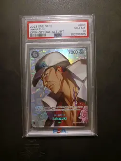 One Piece Card Game TCG OP04 Sakazuki OP02-099 Alt Art SP PSA 10 - Image 1