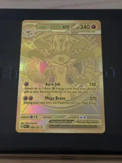 Mega Lucario Ex 188/132 Mega Evolution Gold Hyper Rare Pokemon TCG Card English - Image 1