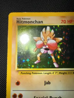 Pokemon TCG Hitmonchan Unlimited Rare Holo Card Base Set 007/102 HP - Image 2