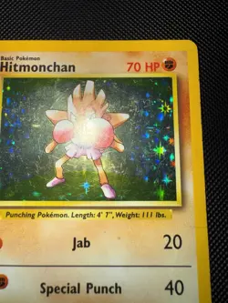 Pokemon TCG Hitmonchan Unlimited Rare Holo Card Base Set 007/102 HP - Image 3