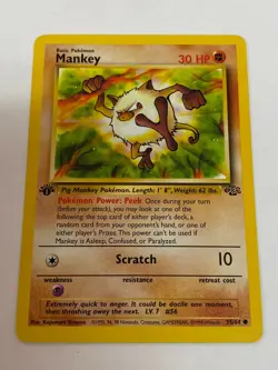 Mankey 55/64 Pokemon Jungle 1st Edition NM/MINT 1999 box-S1 - Image 1