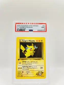 2000 POKEMON GYM HEROS LT. SURGE'S PIKACHU 1ST EDITION PSA 9 - Image 1