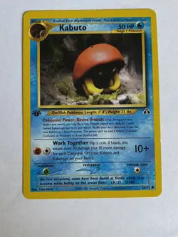 Pokemon TCG Kabuto Neo Discovery 56 Regular 1st Edition Common - Image 1