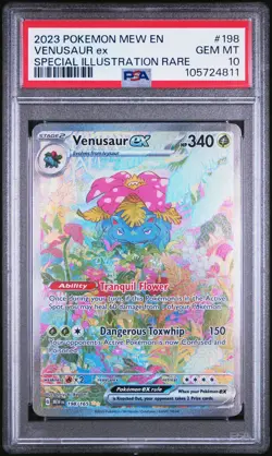 2023 POKEMON MEW EN-151 SPECIAL ILLUSTRATION RARE #198 VENUSAUR EX PSA 10 - Image 1