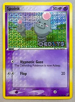 Pokemon Spoink #76/107 Reverse Holo Common - 2005 EX Deoxys - NM to MT Condition - Image 1