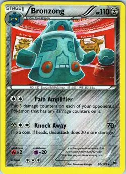 Bronzong 96/162 Rare - Pokemon TCG XY-BREAKthrough - Reverse Holo (LP) - Image 1