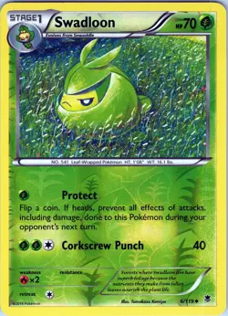 Swadloon 6/119 Uncommon - Pokemon TCG XY: Phantom Forces - Reverse Holo (NM) - Image 1