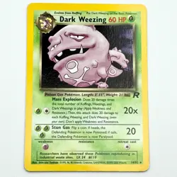 Dark Weezing 14/82 Rare Holo Team Rocket Vintage Pokemon TCG - LP - Image 1