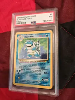 1999 POKEMON BASE SET UNLIMITED #2 BLASTOISE-HOLO PSA 7 - Image 3