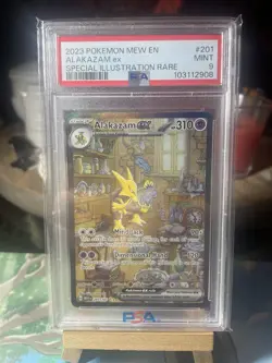 Pokemon Alakazam EX TCG S&V 151 Special Illustration Rare Card 201/165 PSA 9 - Image 1