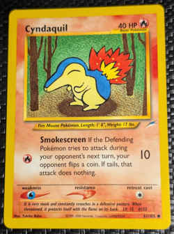 Cyndaquil 61/105 Neo Destiny Vintage 2002 WotC NM Pokemon Card TCG - Image 1