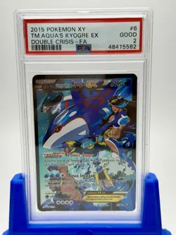 2015 Pokemon XY Aqua's Kyogre EX Double Crisis FA Graded Card - Image 1