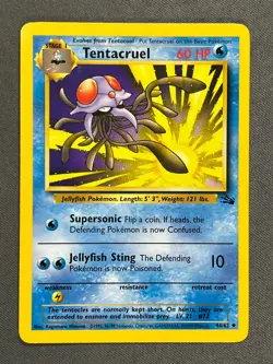 Tentacruel 44/62 Base Set Series Fossil UNCOMMON Stage 1 Pokemon Card 1999 LP - Image 1