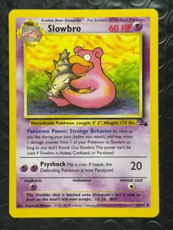 Slowbro 43/62 Base Set Series Fossil UNCOMMON Stage 1 Pokemon Card 1999 WOTC NM - Image 1