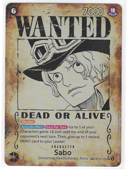 SABO Wanted Poster OP13-120 (SEC) Special Rare English One Piece Card NM/M - Image 1