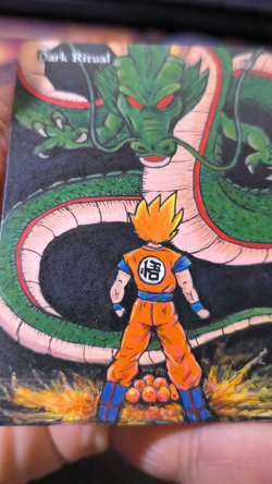 Mtg Dark Ritual (Dragon Ball) - Hand Painted Altered Art by I.B. - Image 2