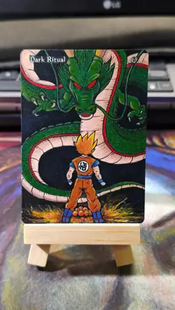 Mtg Dark Ritual (Dragon Ball) - Hand Painted Altered Art by I.B. - Image 3