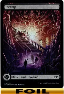 1x - SWAMP - #274 - FOIL FULL ART - Duskmourn: House of Horror - NM MTG - Image 1