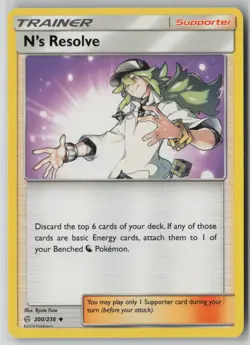 N's Resolve 200/236 Pokemon Cosmic Eclipse Uncommon Lightly Played (LP) 1 - Image 1