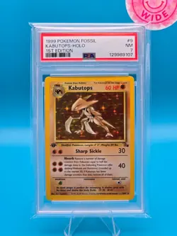 PSA 7 - 1999 POKEMON FOSSIL 9 KABUTOPS-HOLO 1ST EDITION - Image 1