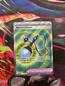 Sacred Charm 122/094 NM - Full Art Holo - 2025 TCG Pokemon Phantasmal Flames - Image 1