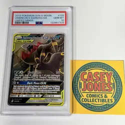2019 POKEMON SUN & MOON UMBREON & DARKRAI GX UNIFIED MINDS PSA 10 - Image 3
